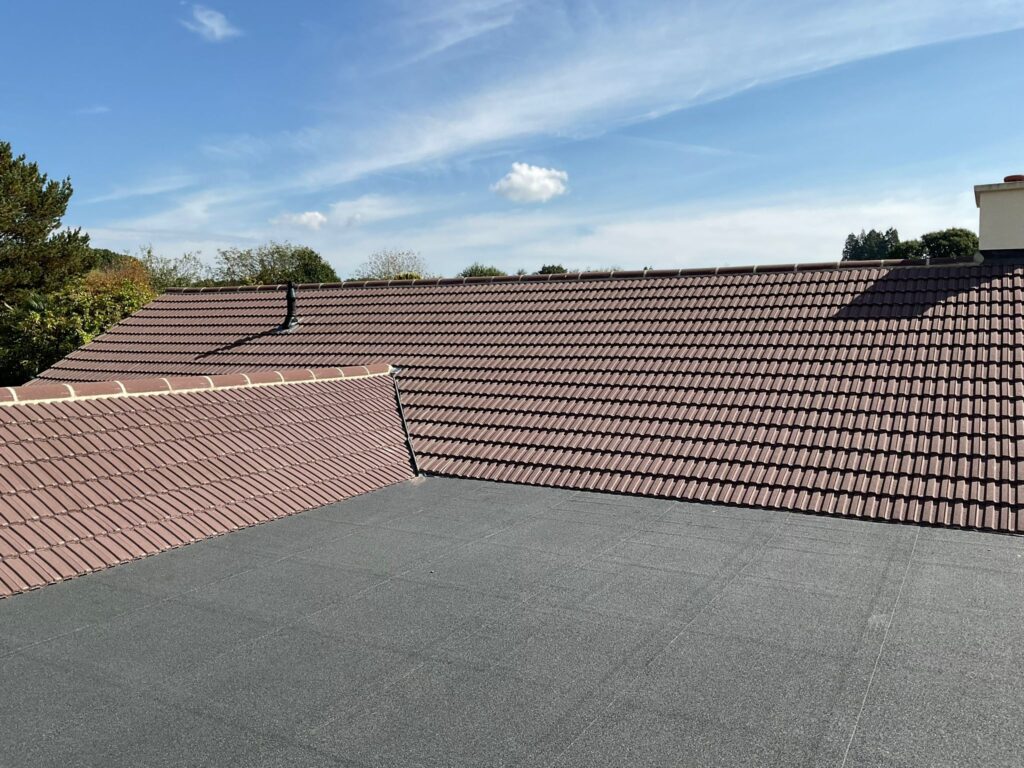 This is a photo of a roof which has just been repaired works carried out by TRP Roofing Stamford Bridge
