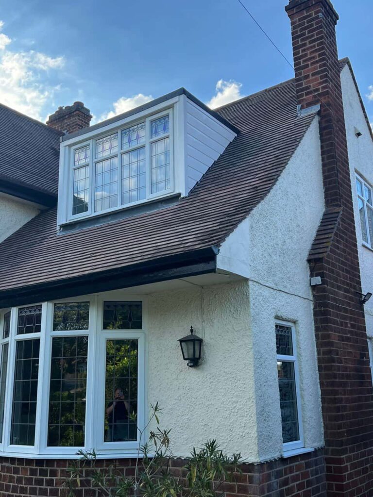 This is a photo of a dormer window which has just had some repairs carried out where the roof and the dormer meet. Works carried out by TRP Roofing Stamford Bridge
